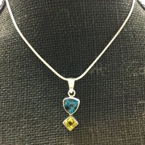 Sterling Silver Quartz Topaz necklace